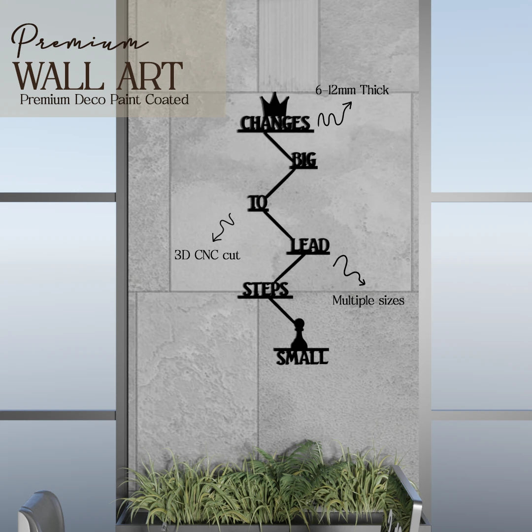 Metafurn Small Steps Big Changes modern wooden wall art
