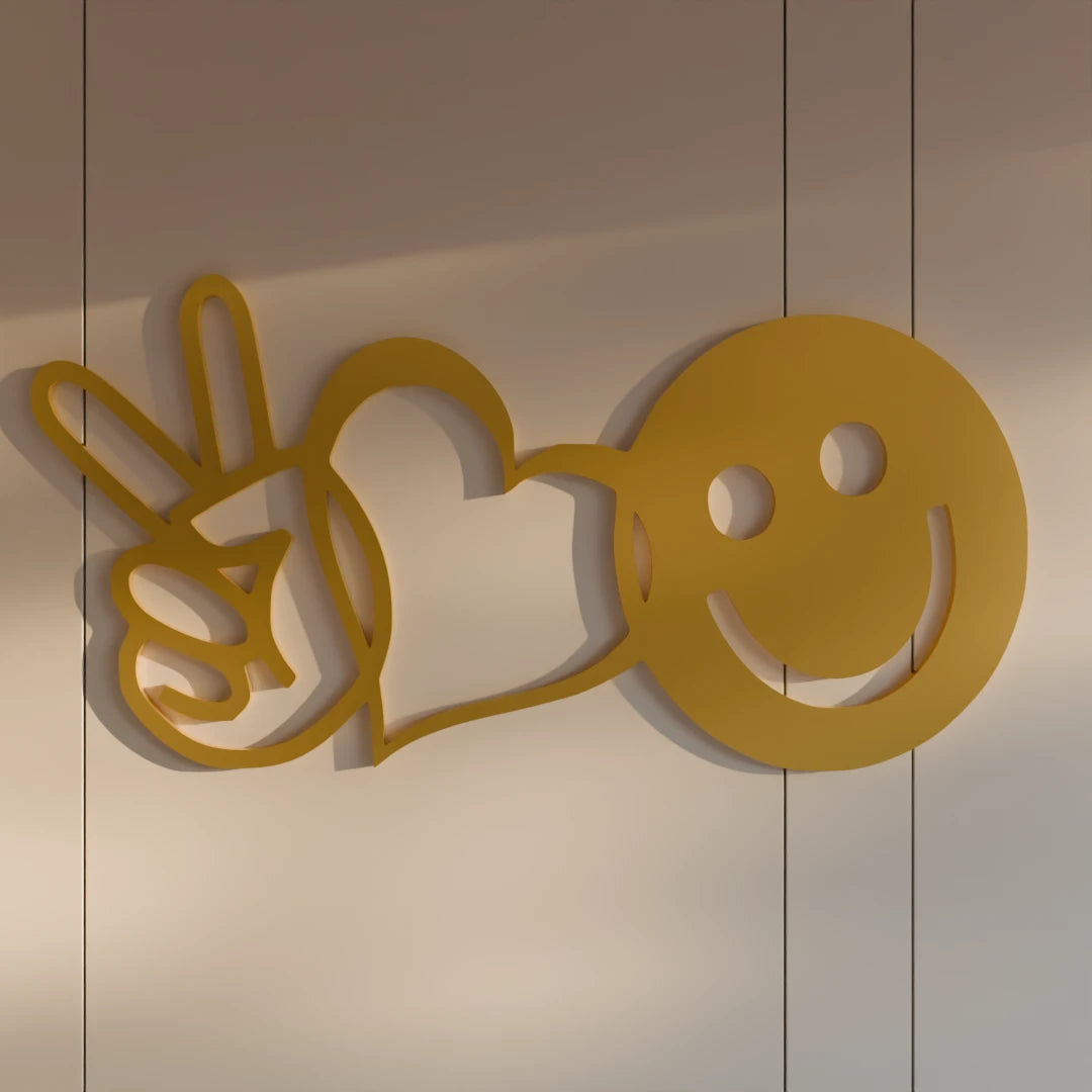 Contemporary Love and Peace metal artwork – Shop now