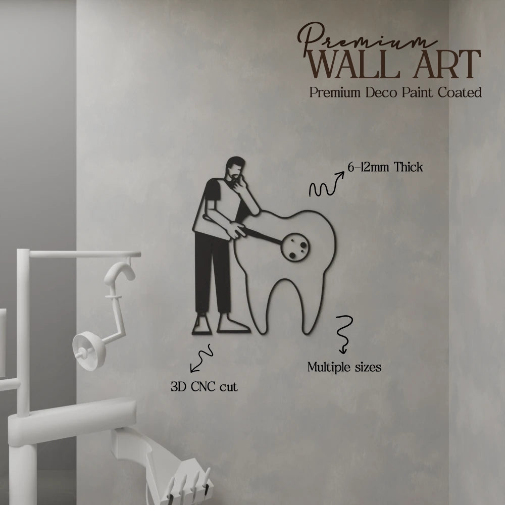 Dentist Inspecting Tooth Wall Art - 32x40 Inches