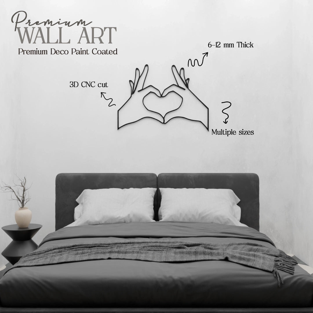 Metafurn Hand Gesture Heart wall art for bedroom