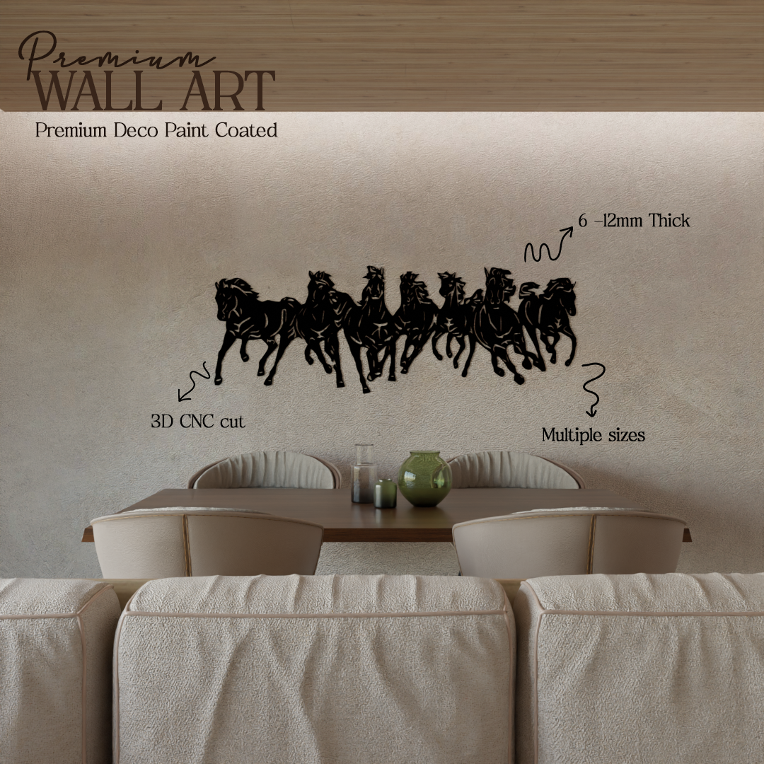 Seven Horses-52x19 inches