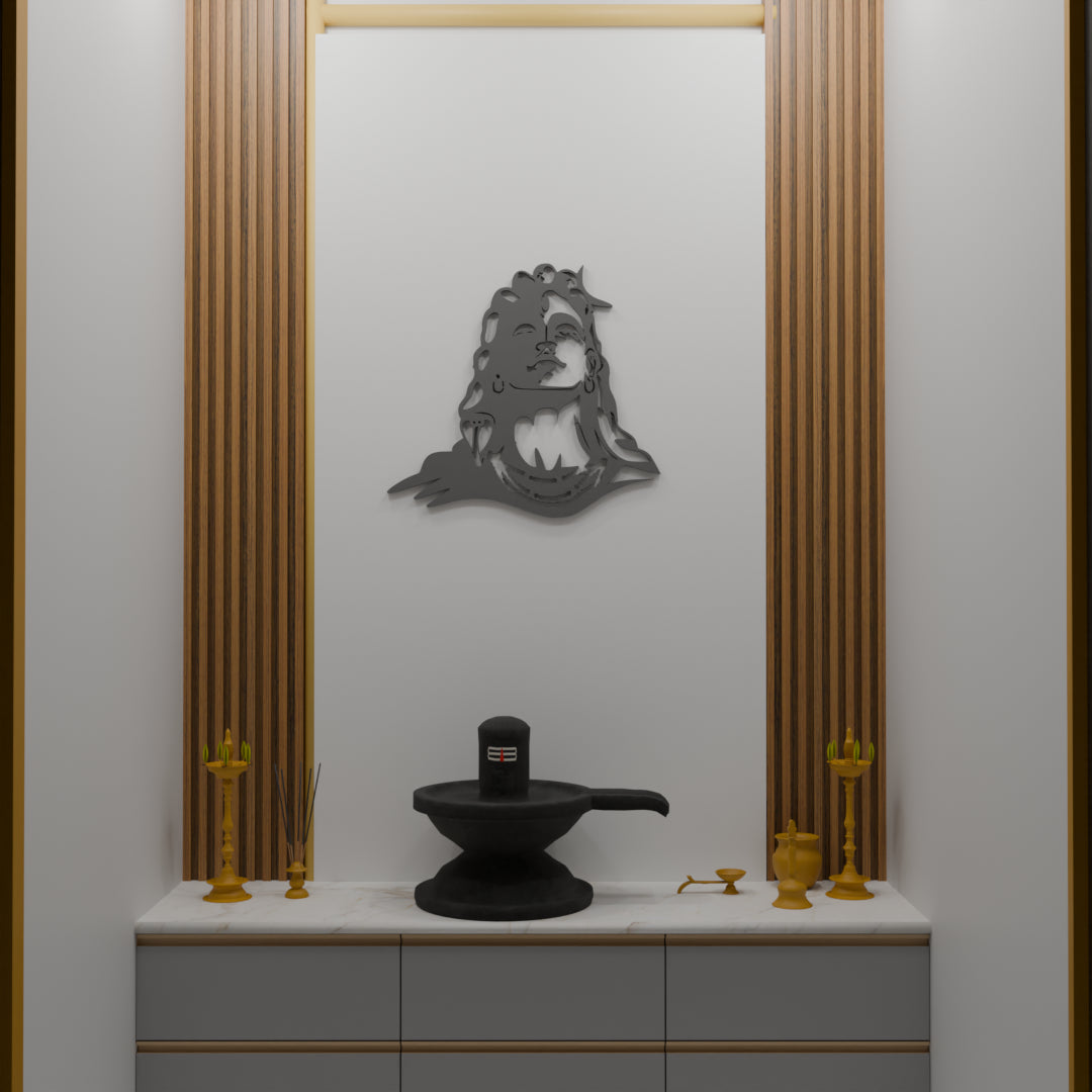 Metafurn Aadiyogi Decorative Wood Wall Art For Spiritual Homes