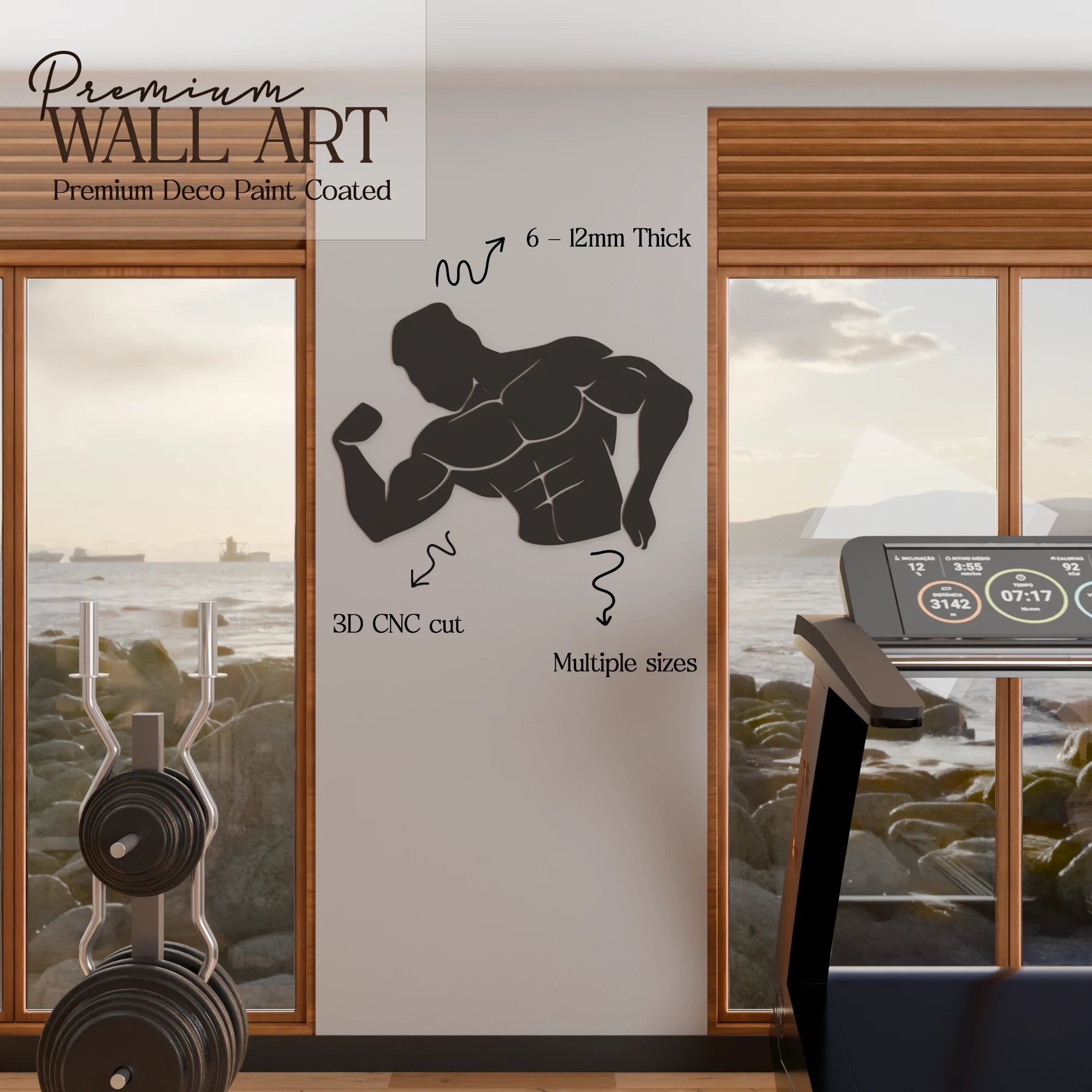Front Single Biceps Wall Art - 40x28 Inches