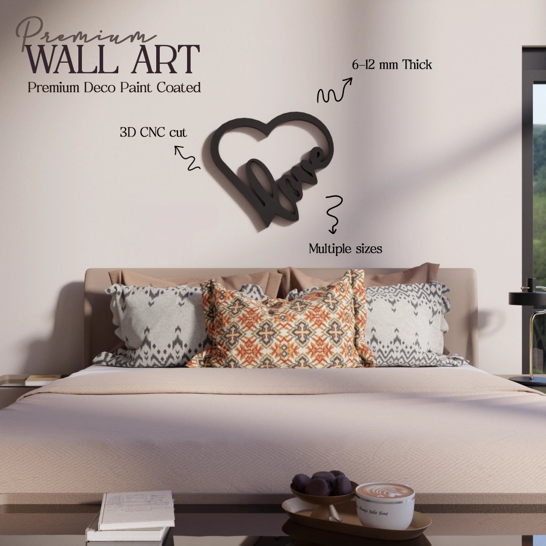 Metafurn Heart and Love wall art for bedroom