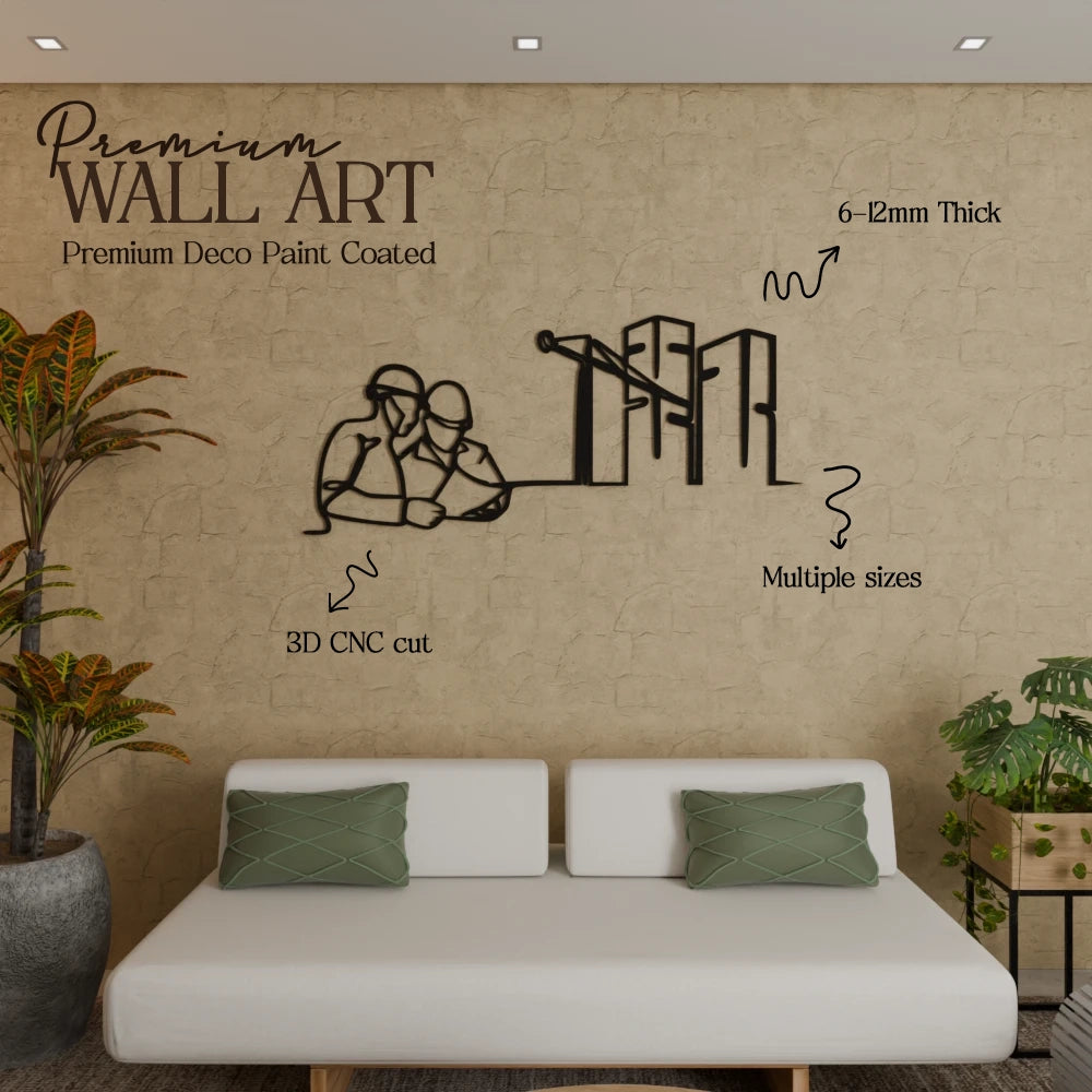 Civil Engineer and Architect in a Construction Site Wall Art - 40x18 Inches