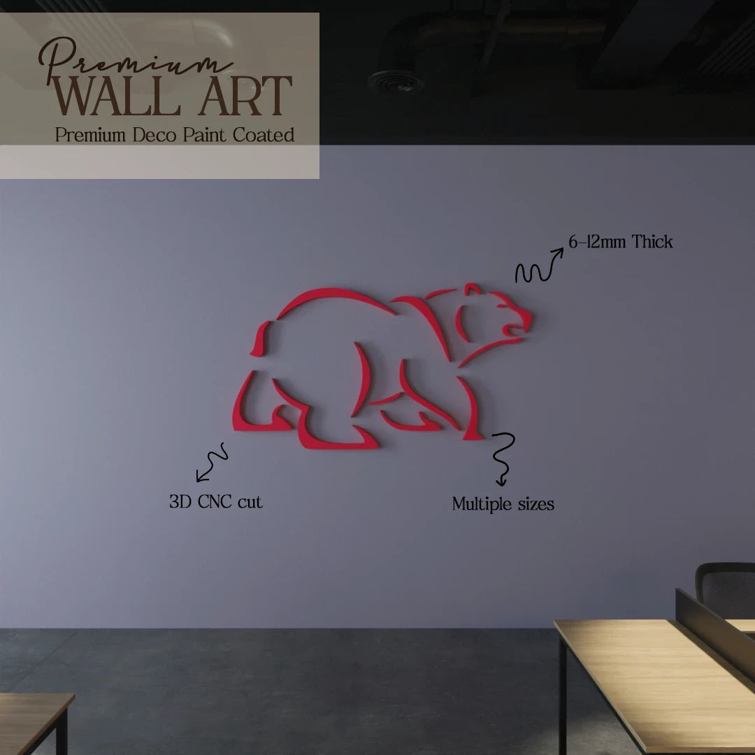 Stock Market Bear Wall Art-40x20 inches
