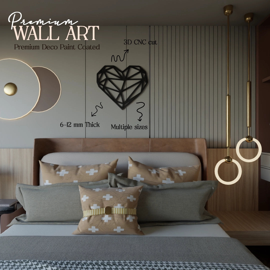 Metafurn Heart wall art for bedroom