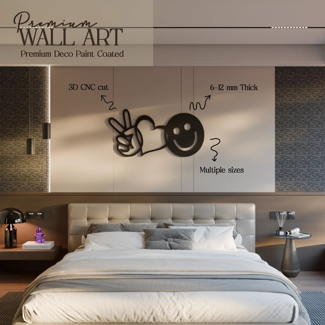 Metafurn Love and Peace wall art for bedroom