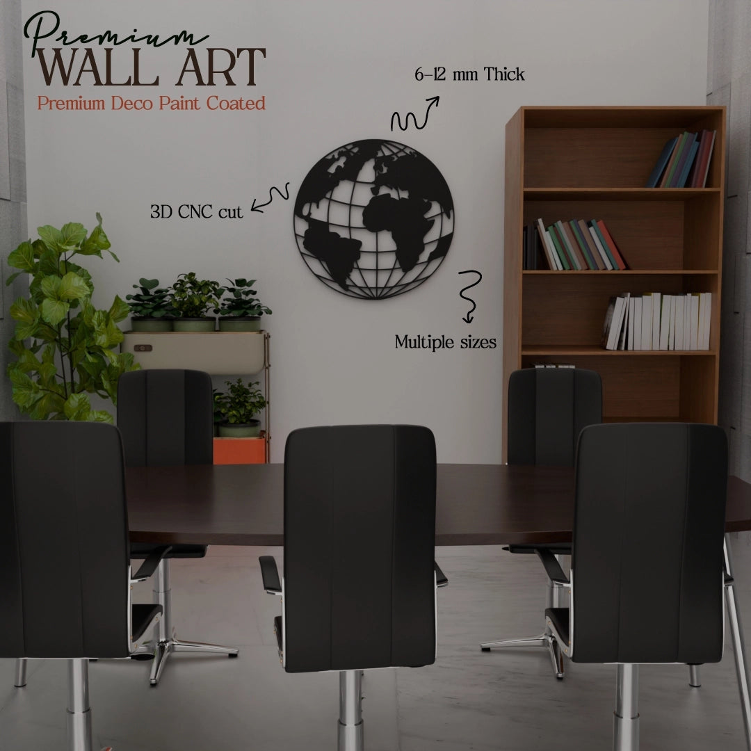 Metafurn Worldmap Globe modern wooden wall art