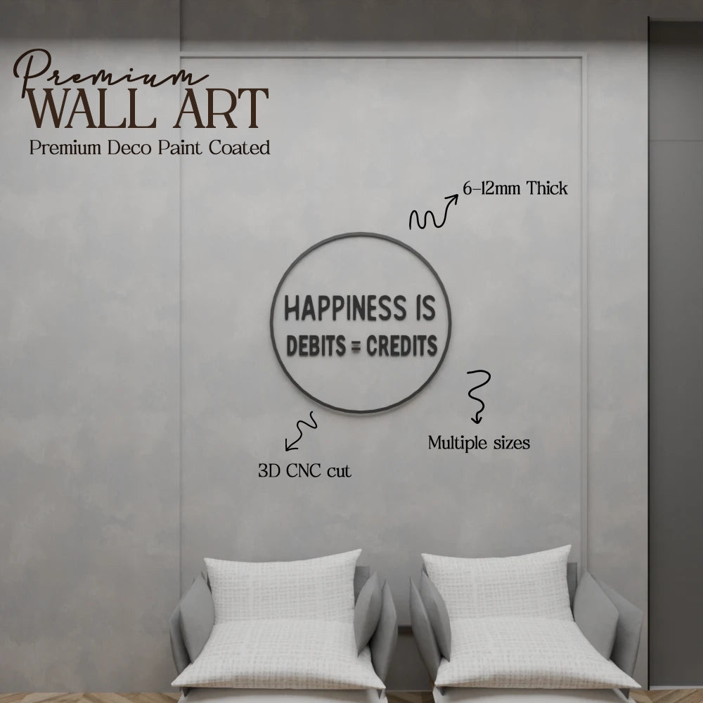 Happiness is Debits = Credits Wall Art
