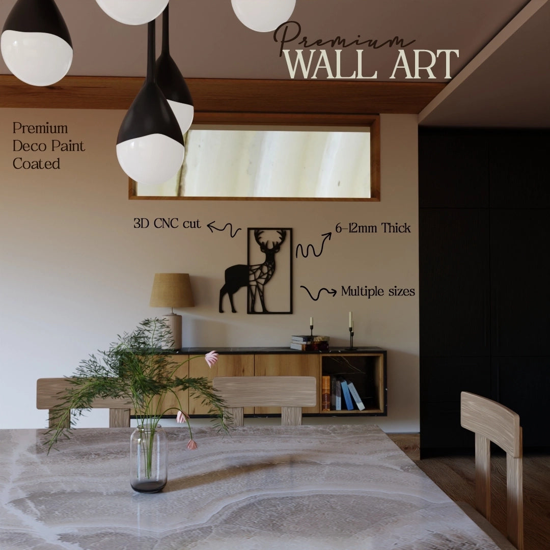 Metafurn Half Framed Deer wall art for home
