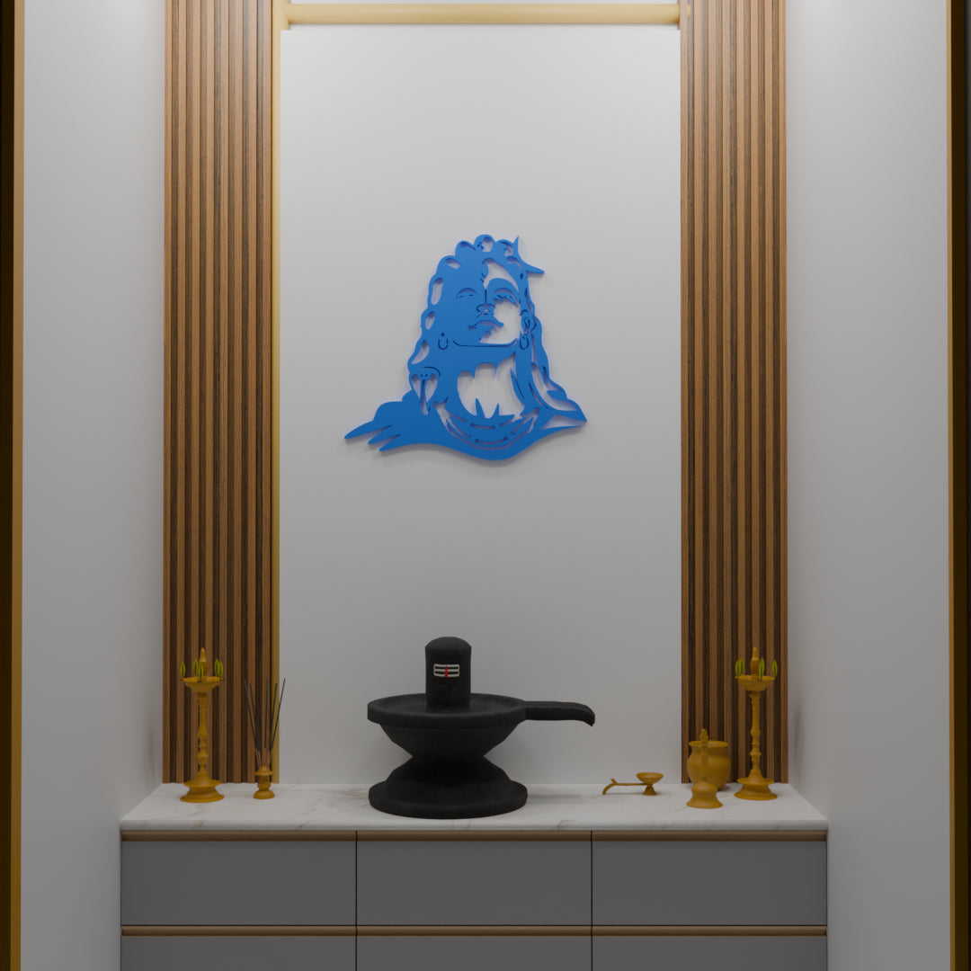 Metafurn Aadiyogi Large Wooden Wall Art Symbolizing Inner Peace