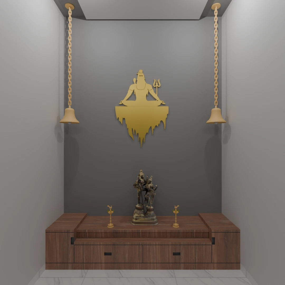 Metafurn Mahayogi Decorative Wood Wall Art Symbolizing Tranquility