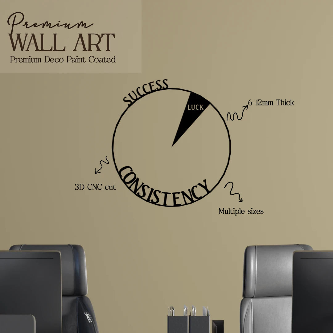Office wall art that highlights the power of routine – Consistency design wooden wall art by Metafurn