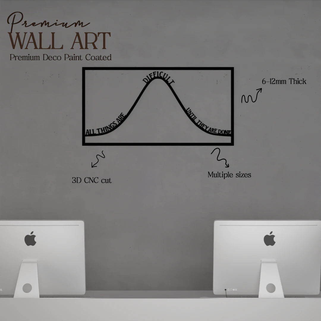 Wooden wall decor showing the tough journey – Difficult Curve wall  decor from Metafurn