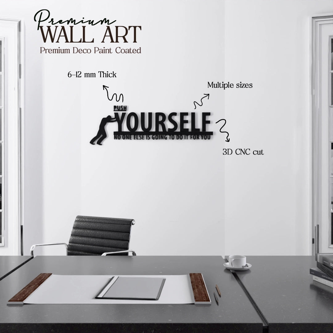 Metafurn Push Yourself modern wooden wall art