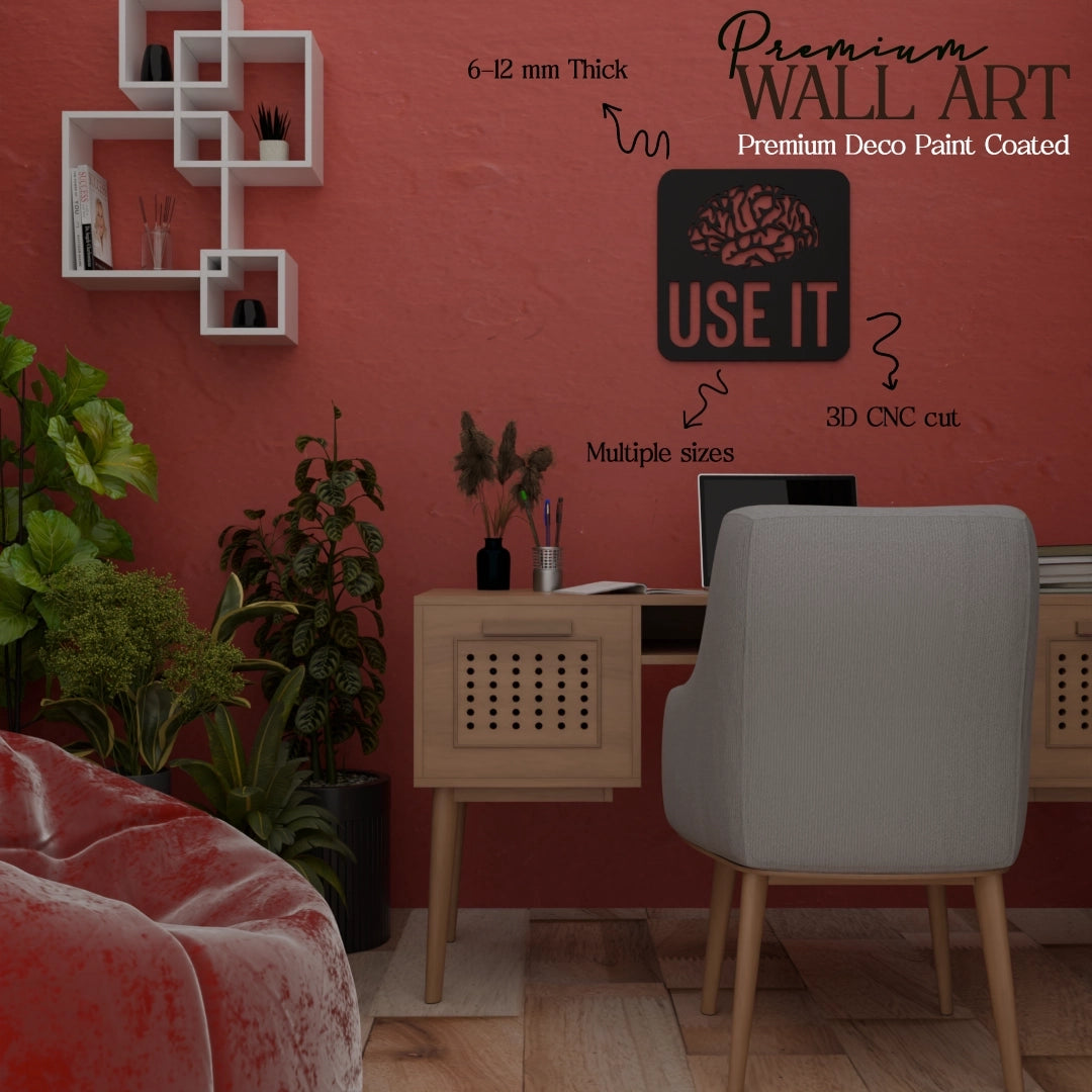 Metafurn Use the Brain wooden wall art