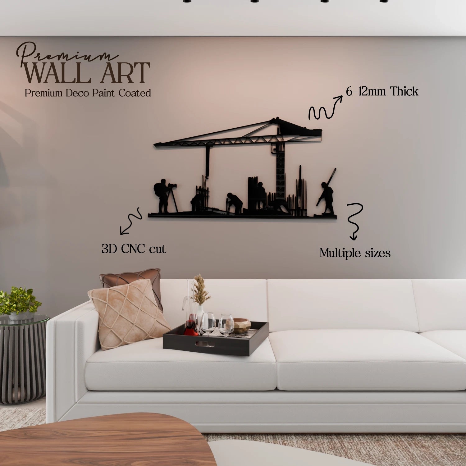 Building Construction Site Wall Art - 40x21 Inches