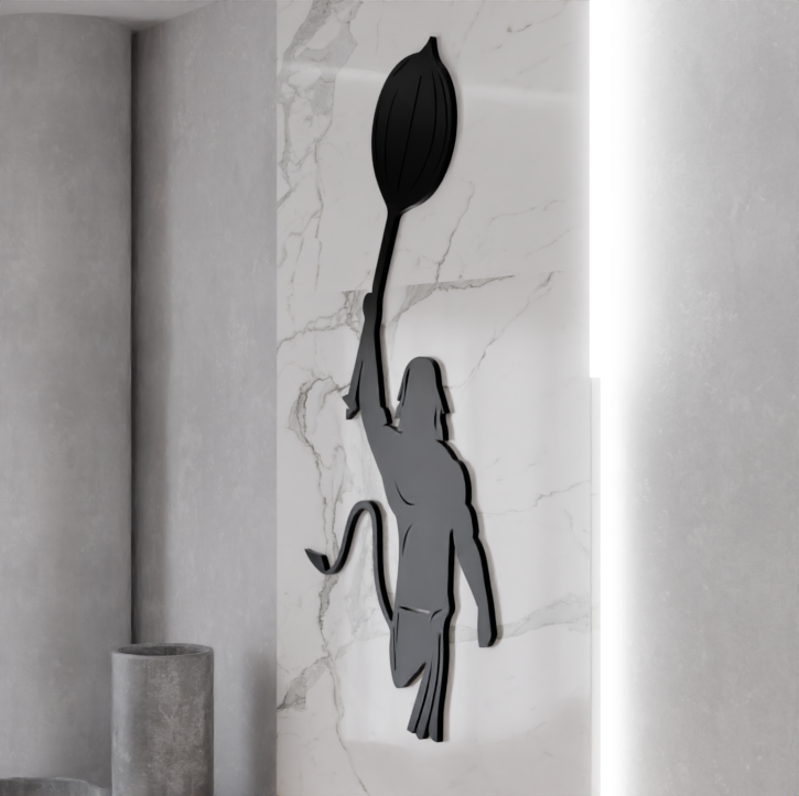 Metafurn Hanuman Mace Beautiful Wooden Wall Art For Pooja Rooms