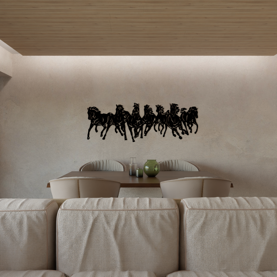 Seven Horses-52x19 inches