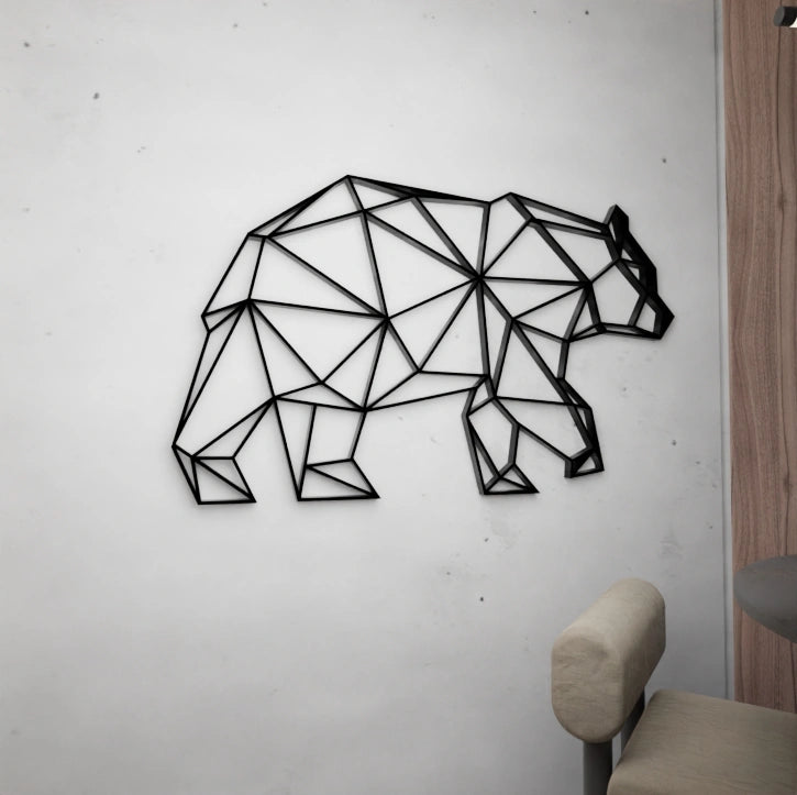 Elegant Bear Line Art metal wall art – Buy now
