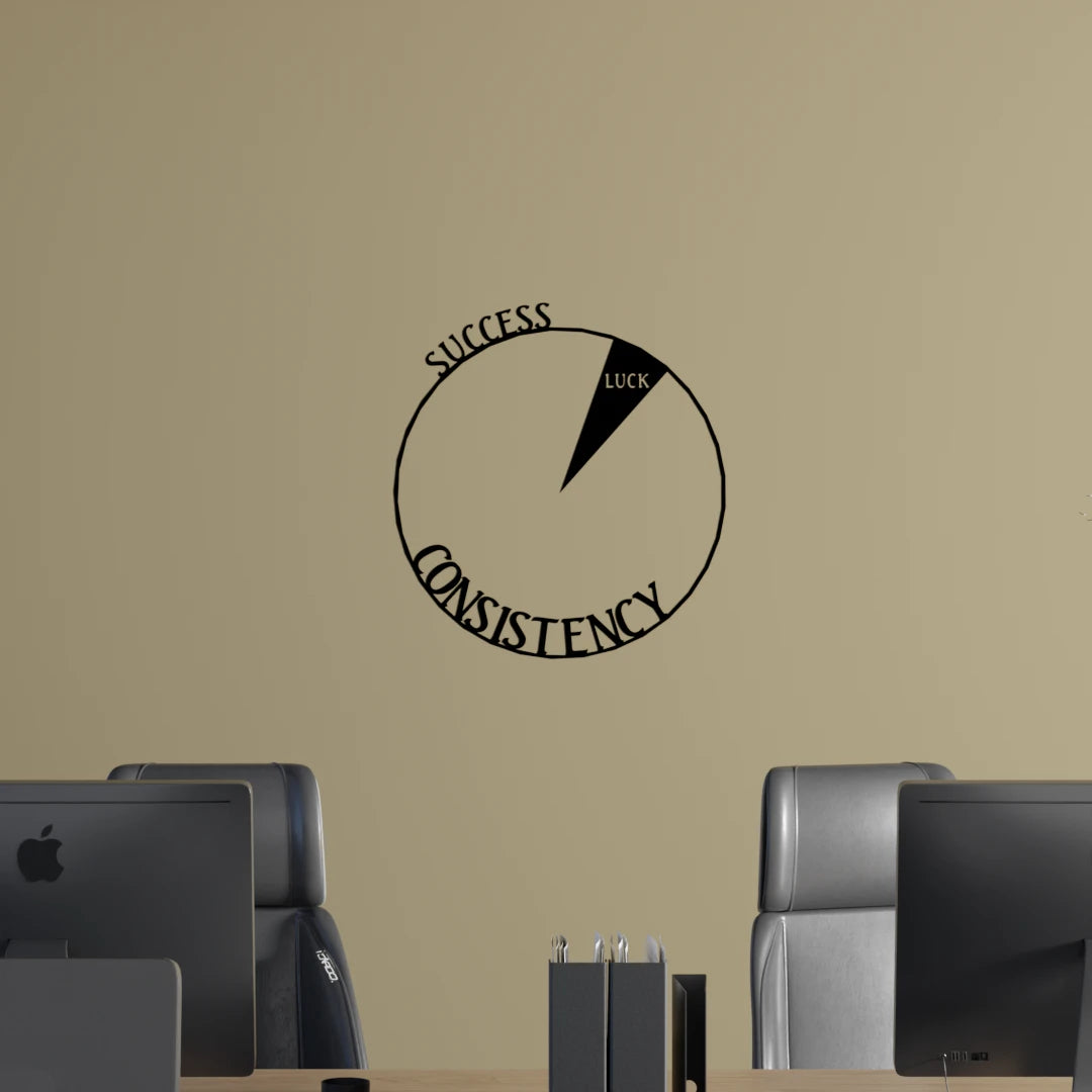Motivational wooden decor for workspaces – sleek Consistency wall art by Metafurn