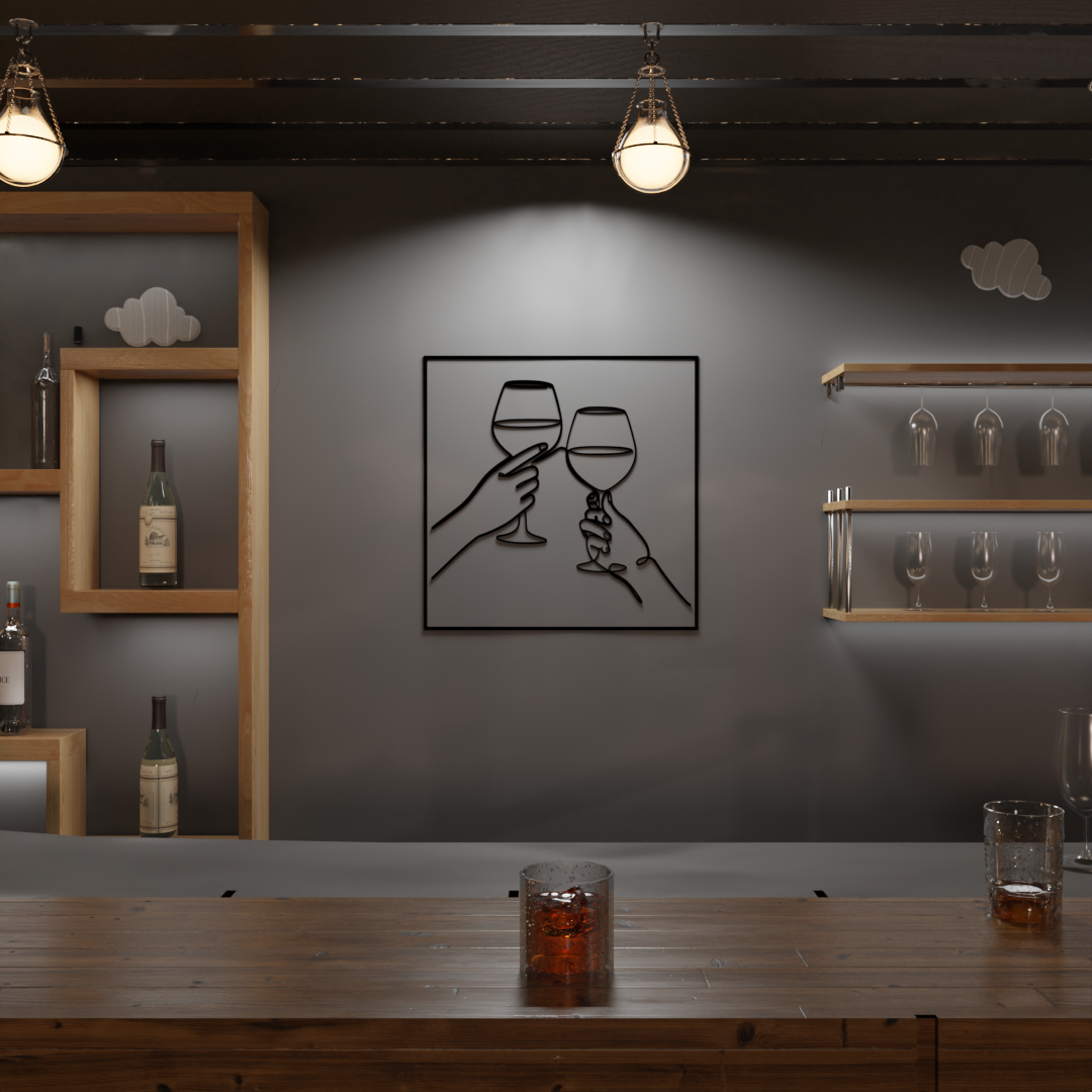 Cheers Bar Wall Art- 40x40 Inches