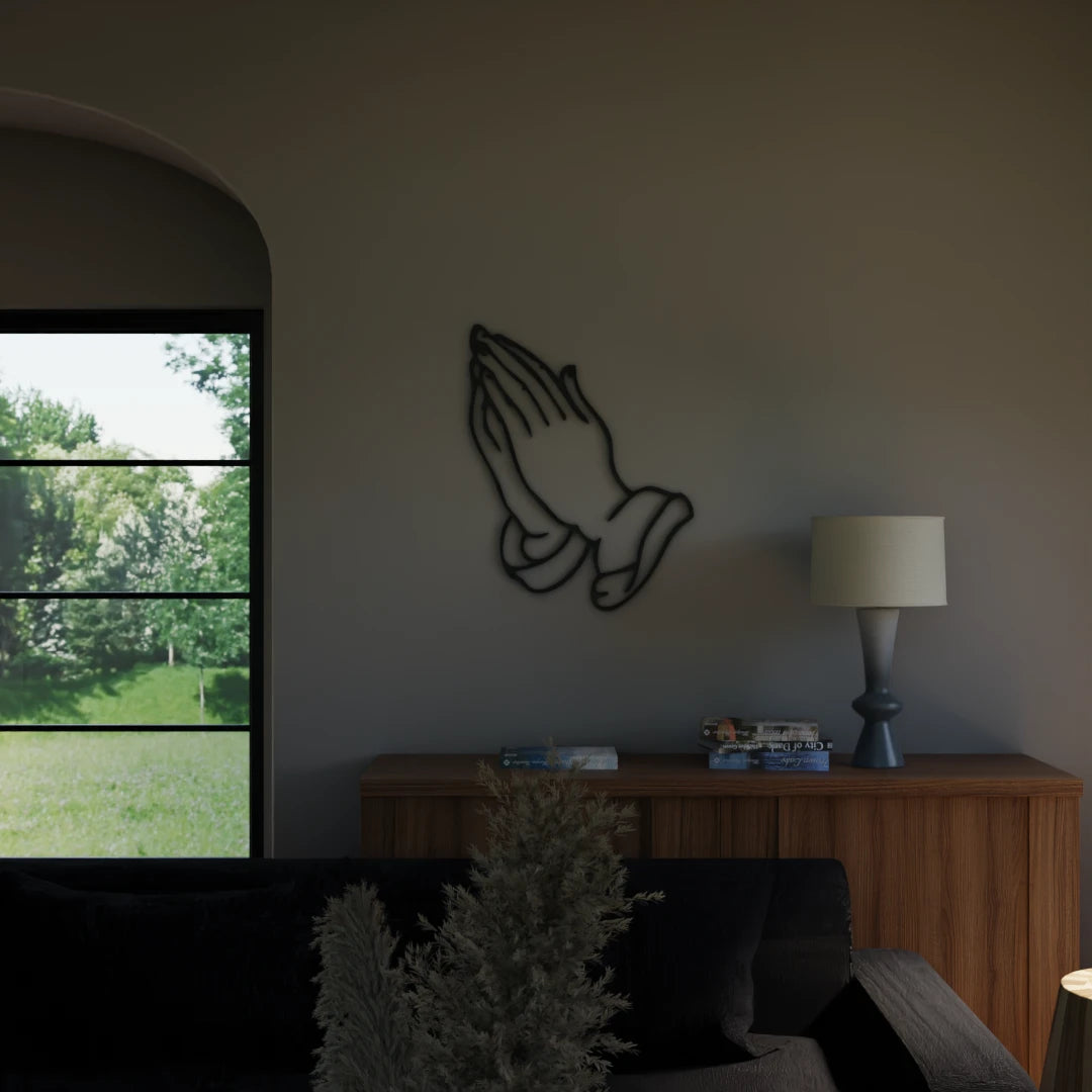 Modern Namaste metal wall art – Buy now