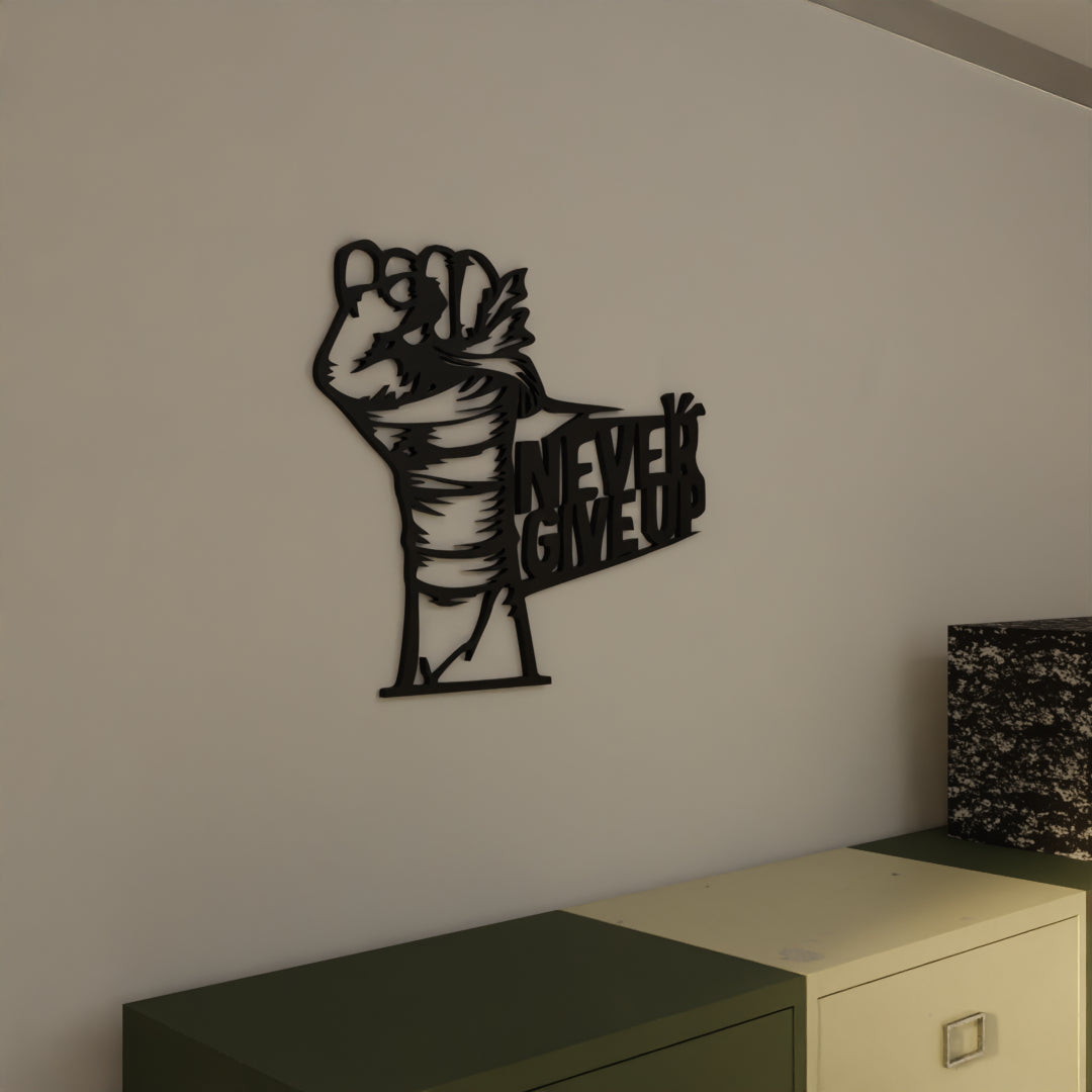 Metafurn Never Give Up beautiful wooden wall decor