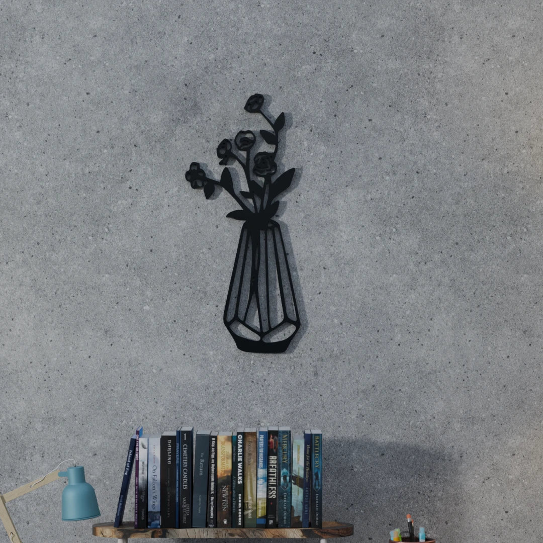 Elegant Flower Vase metal wall art – Buy now