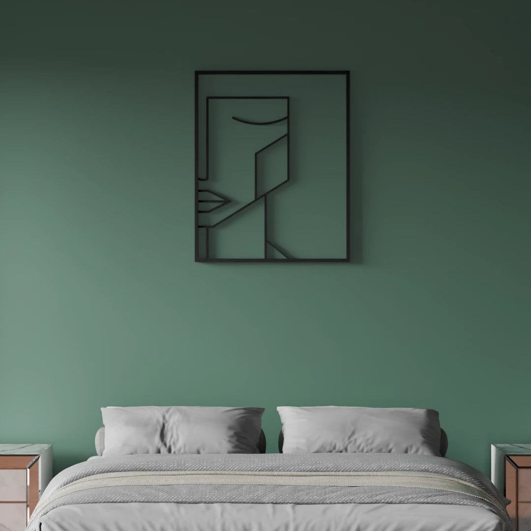 Metafurn Male Head beautiful wooden wall art with abstract design