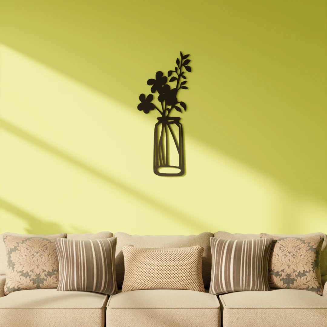 Metafurn Leaf Jar beautiful wooden wall art with nature-inspired design