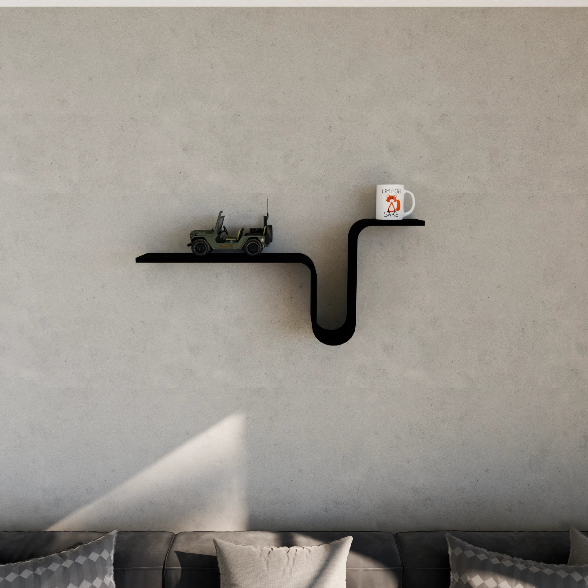 Curve Edge Floating Wall Shelf