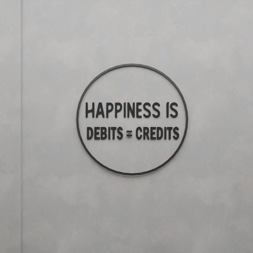 Happiness is Debits = Credits Wall Art