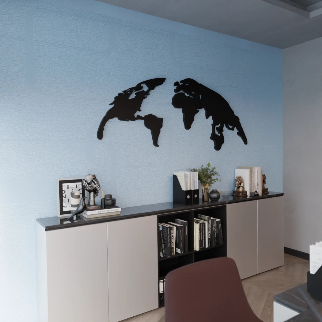 Metafurn World Map North beautiful wooden wall decor