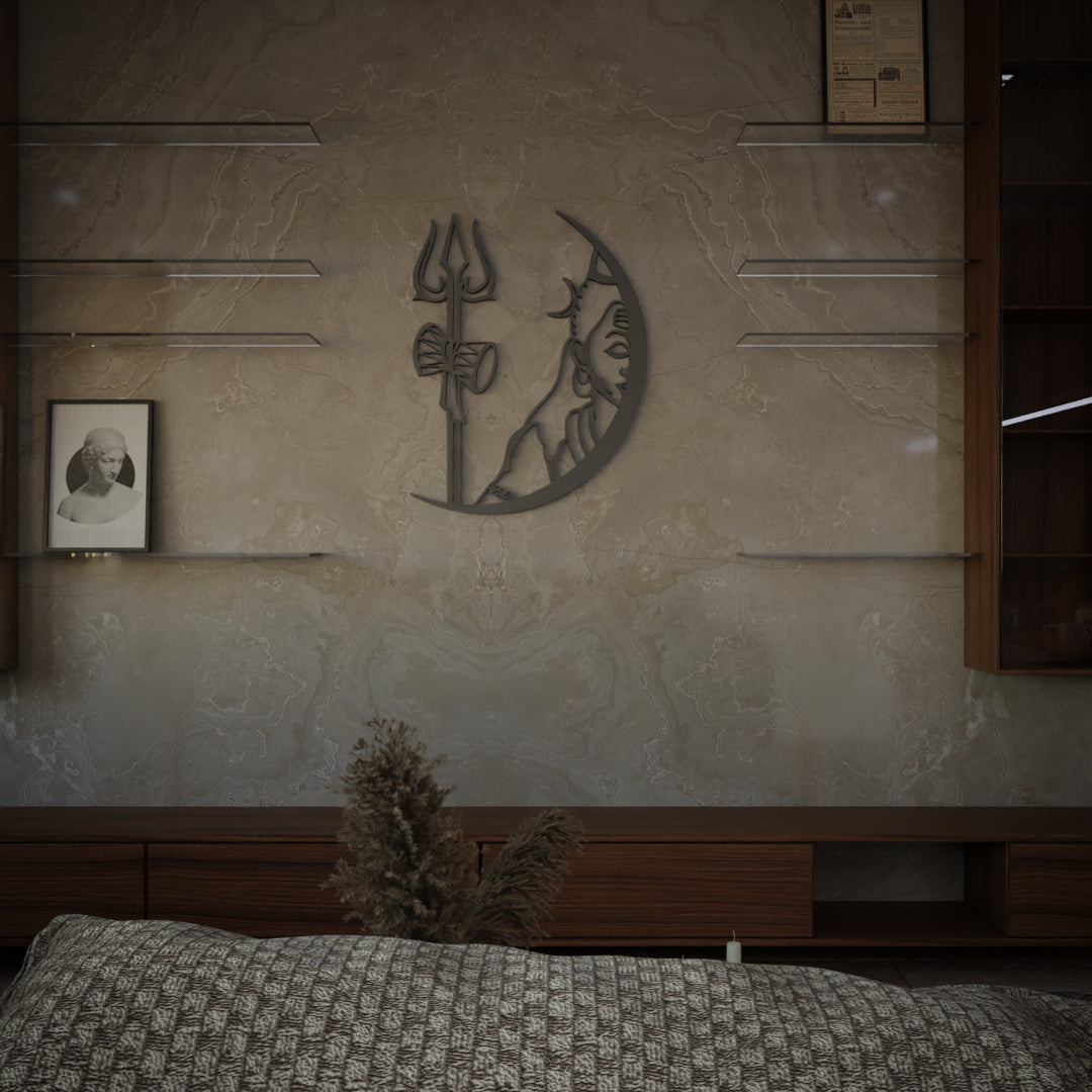 Metafurn Shiva Artistic Wooden Wall Decor For Sacred Spaces