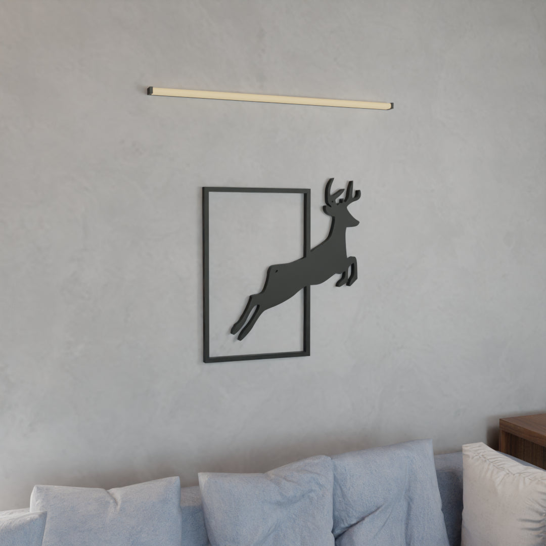 Metafurn Running Deer beautiful wooden wall art with wildlife design