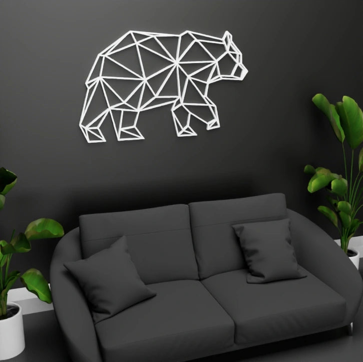 Beautiful Bear Line Art framed wall art by Metafurn