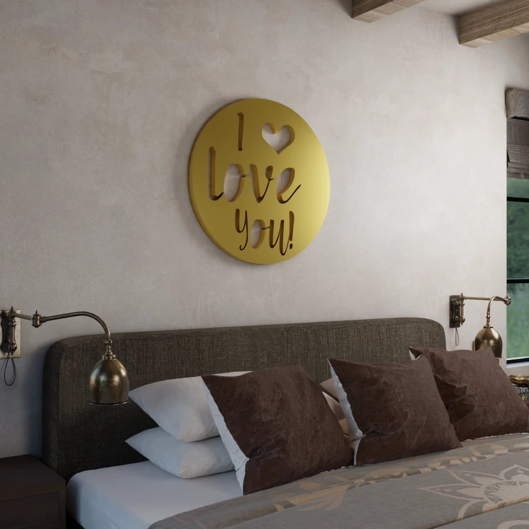 Contemporary I Love You metal artwork – Shop now