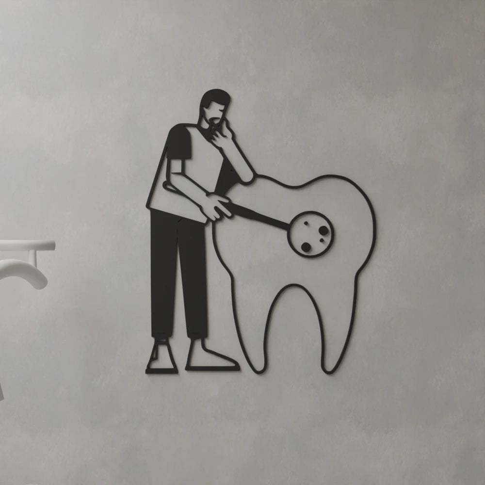 Dentist Inspecting Tooth Wall Art - 32x40 Inches