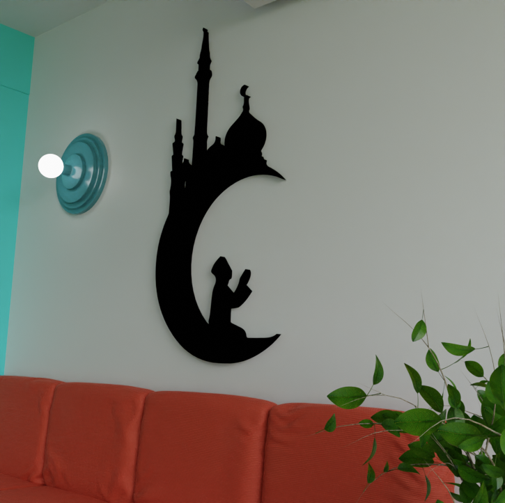 Metafurn Islamic Moon Beautiful Wooden Wall Art For Prayer Rooms