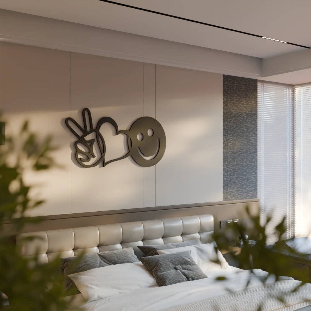 Elegant Love and Peace metal wall art – Buy now