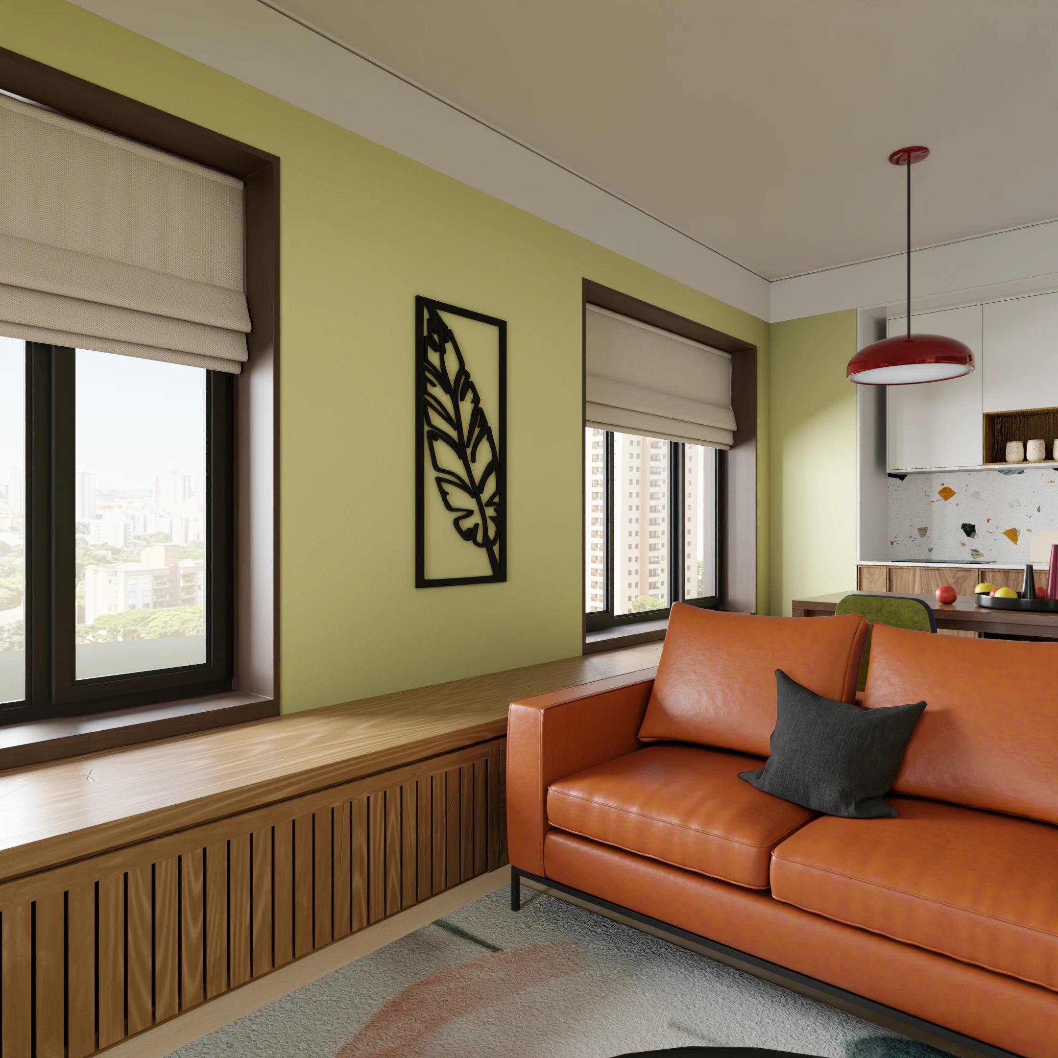 Metafurn Tropical Leaf decorative wood wall art for interiors