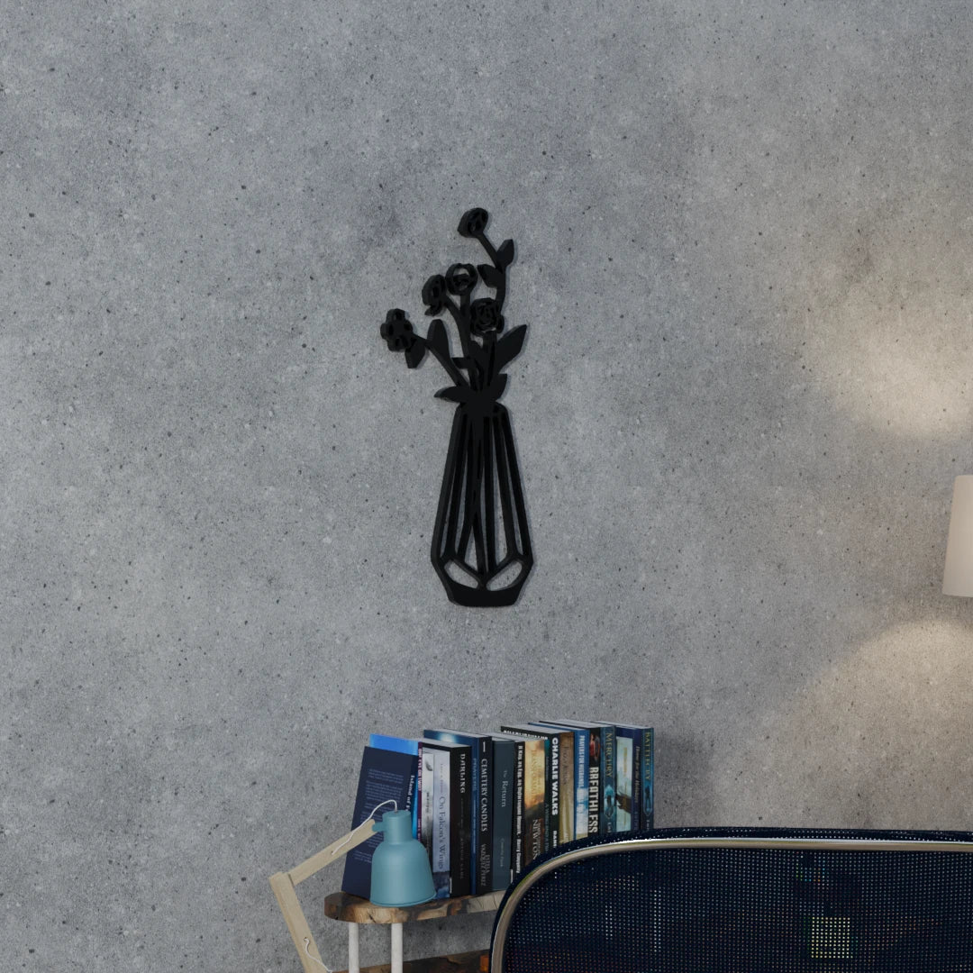 Floral-inspired Flower Vase wall hanging for home
