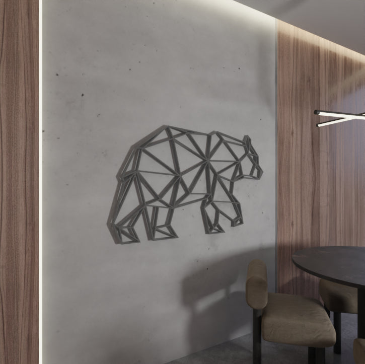 Stylish Bear Line Art wall art for living spaces