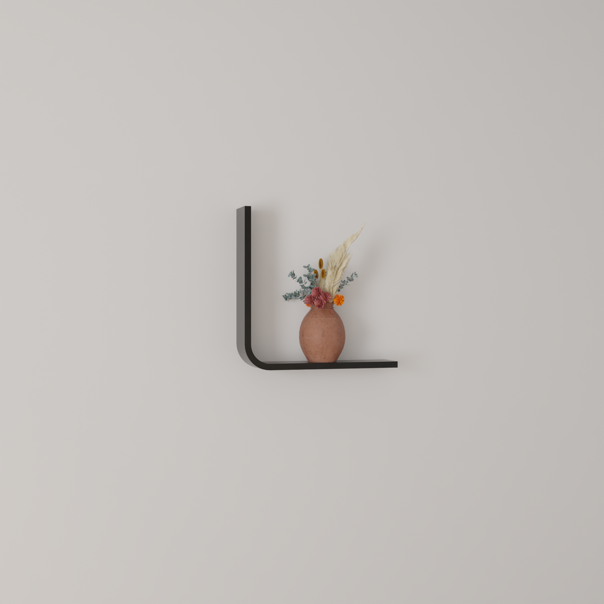 Metafurn L-Shape Wall Shelf – Space-Saving NFC Wall Mounted Shelf for Living Room