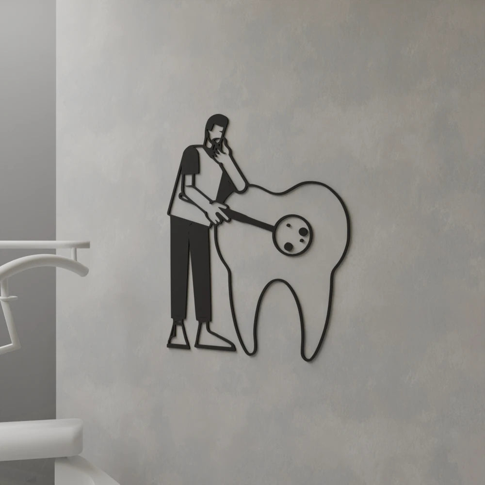 Dentist Inspecting Tooth Wall Art - 32x40 Inches
