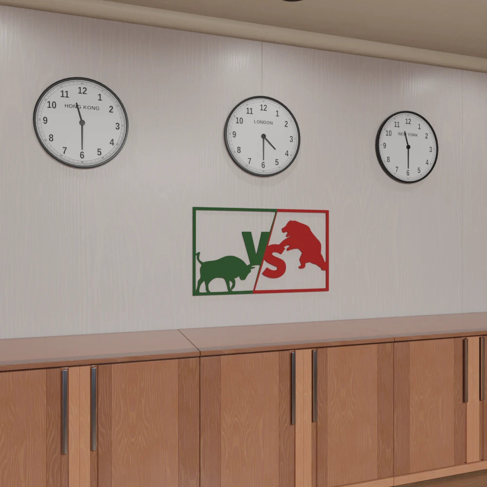 Stock Market Bull vs Bear Wall Art - 40x24 Inches