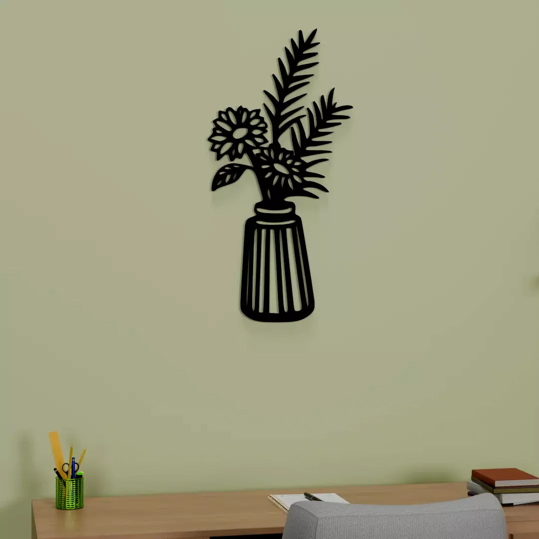 Metafurn Spring Flower Vase decorative wood wall art for interiors