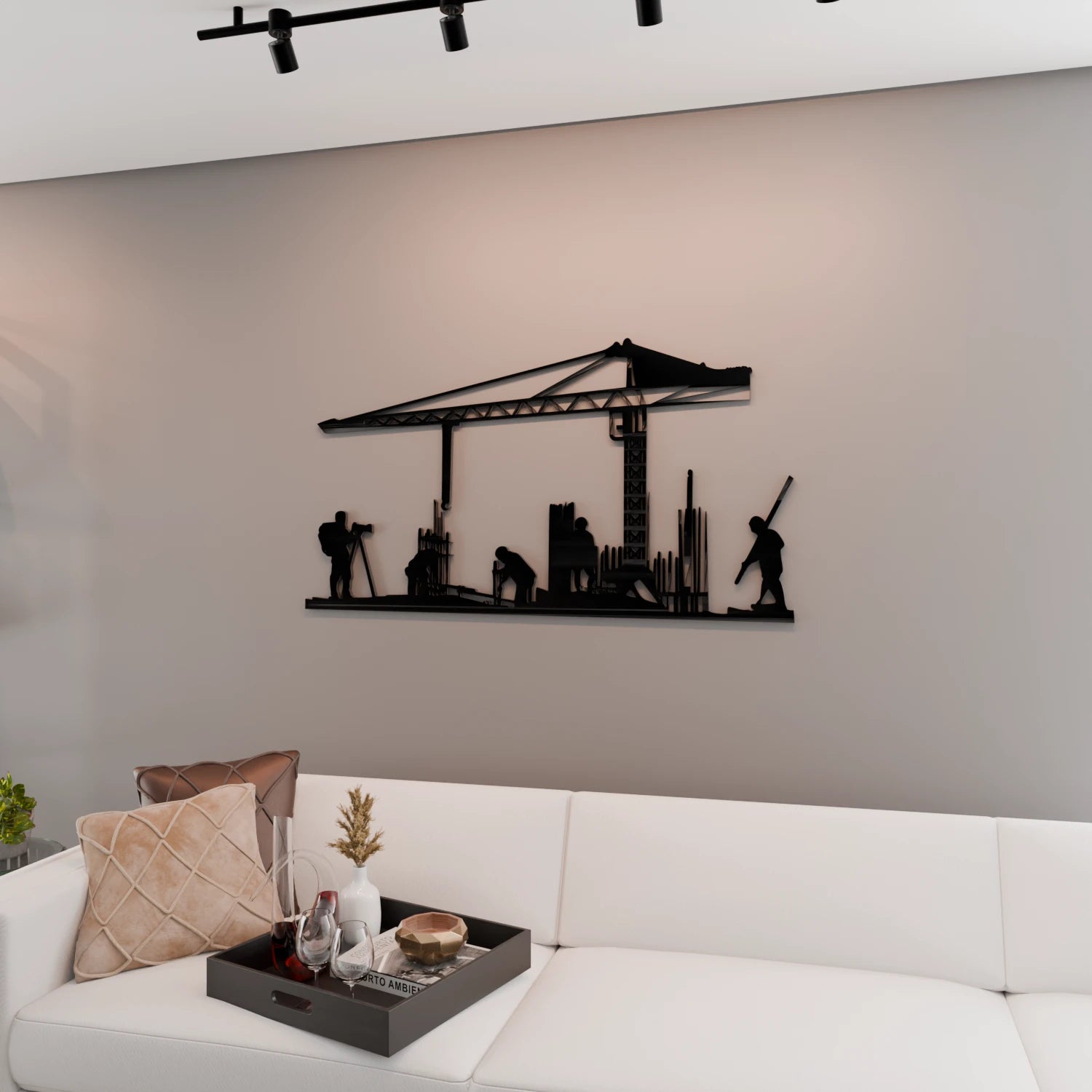 Building Construction Site Wall Art - 40x21 Inches
